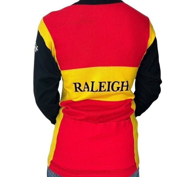 Vintage Raleigh Womens Wool Blend Cycle Quarter Zip Jersey Sz 4 Made in Italy - Picture 5 of 9